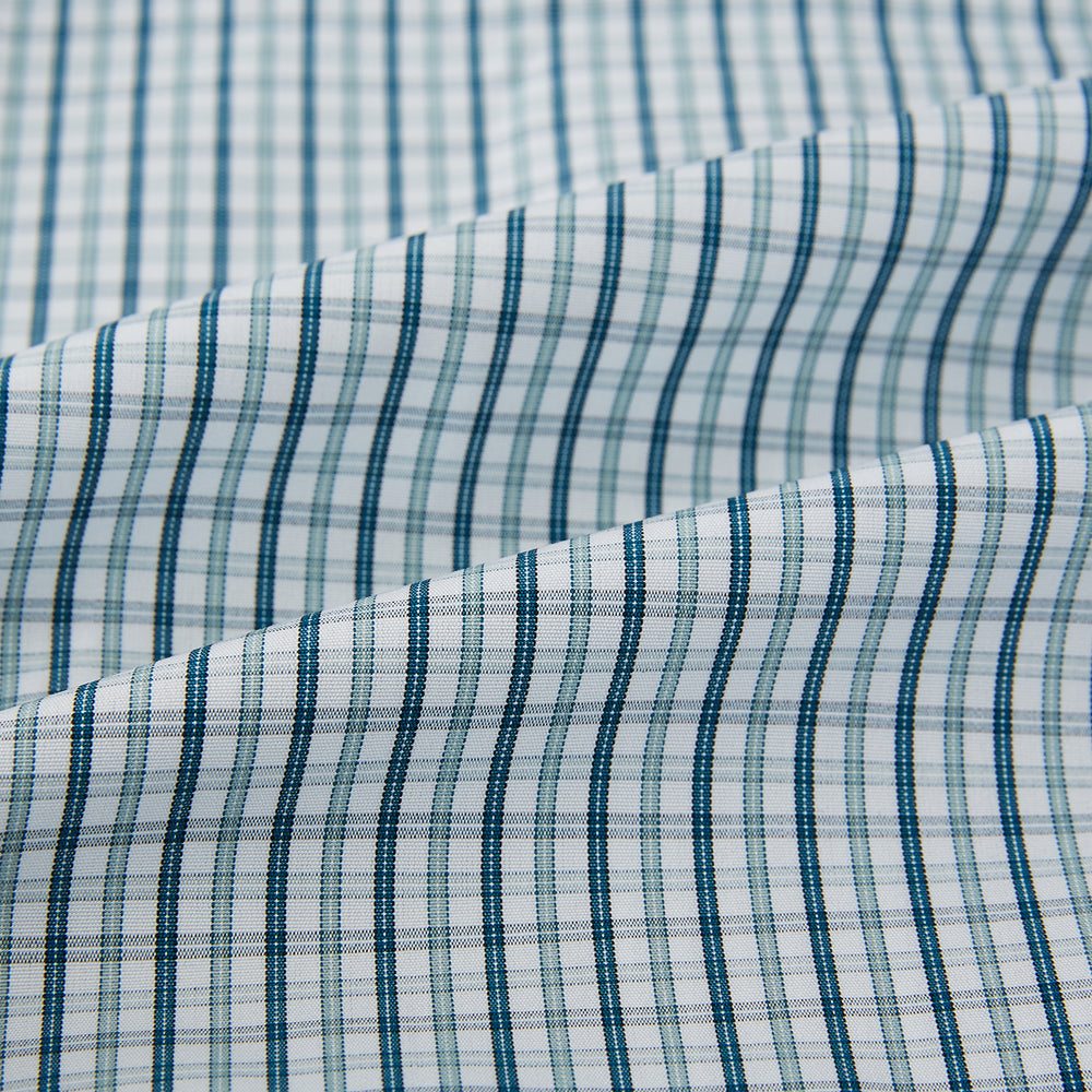 Light Petrol Micro Tattersall Check Mayfair Shirt