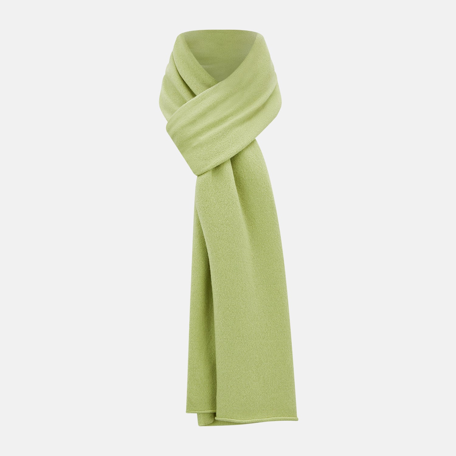 View 1 of product Plain Canary Yellow Cashmere Knitted Scarf