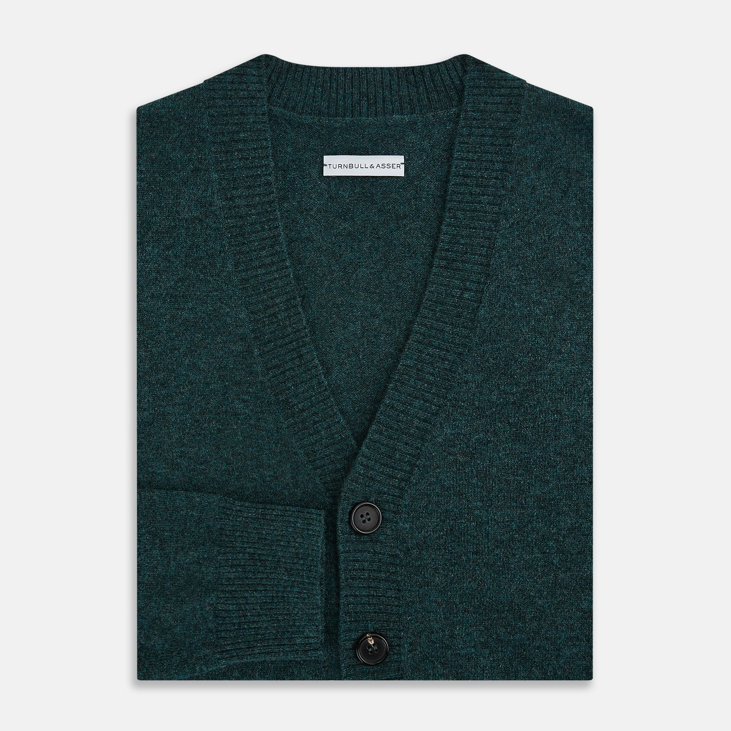 View 4 of product Green Melange Cashmere Cardigan