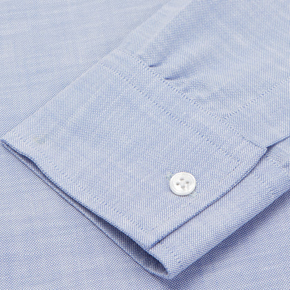 Mid-Blue Chambray Weekend Fit Shirt with Dorset Collar and 1-Button Cuffs Image 2