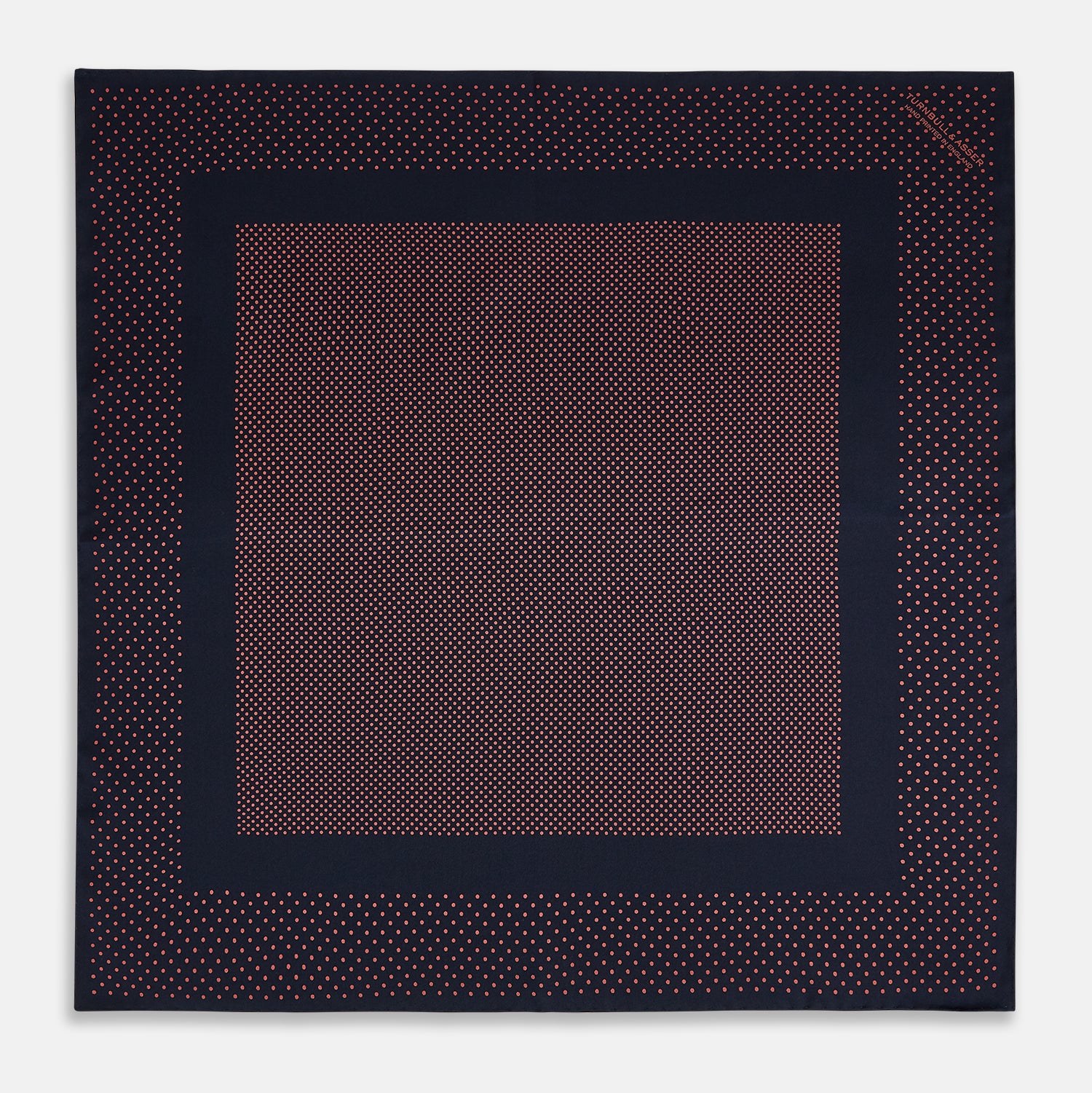 View 4 of product Navy and Orange Dot Silk Pocket Square