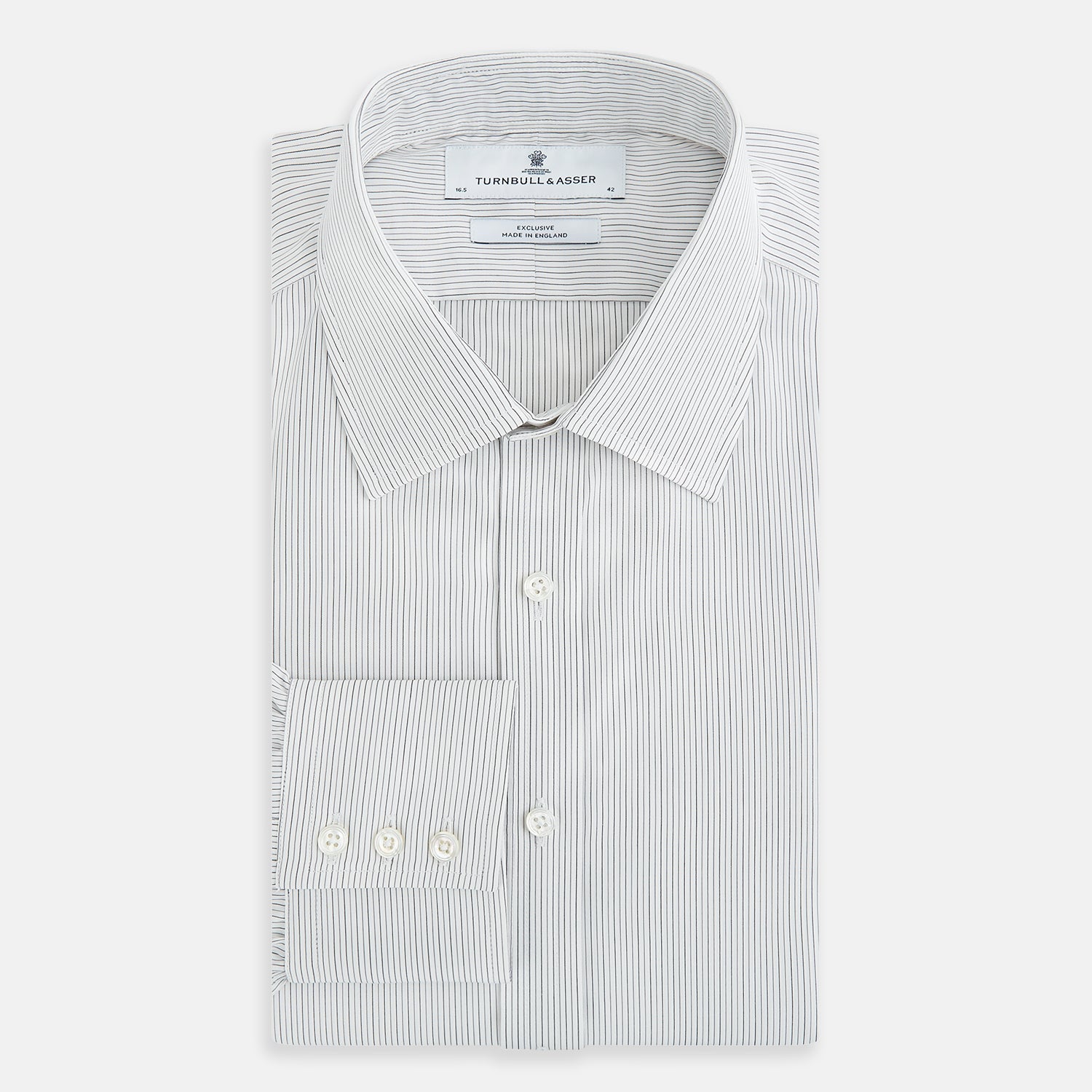 View 5 of product Midnight Blue and Grey Fine Stripe Mayfair Shirt