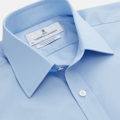 Pale Blue Organic Cotton Regular Fit Mayfair Shirt