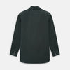 View 3 of product The FOREST GREEN WINDSOR SHIRT by Turnbull & Asser features long sleeves, a Windsor collar, and buttoned cuffs, exemplifying British craftsmanship. Displayed on a plain white background.