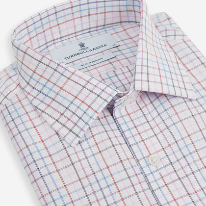 Pink Multi Double Grid Check Mayfair Shirt