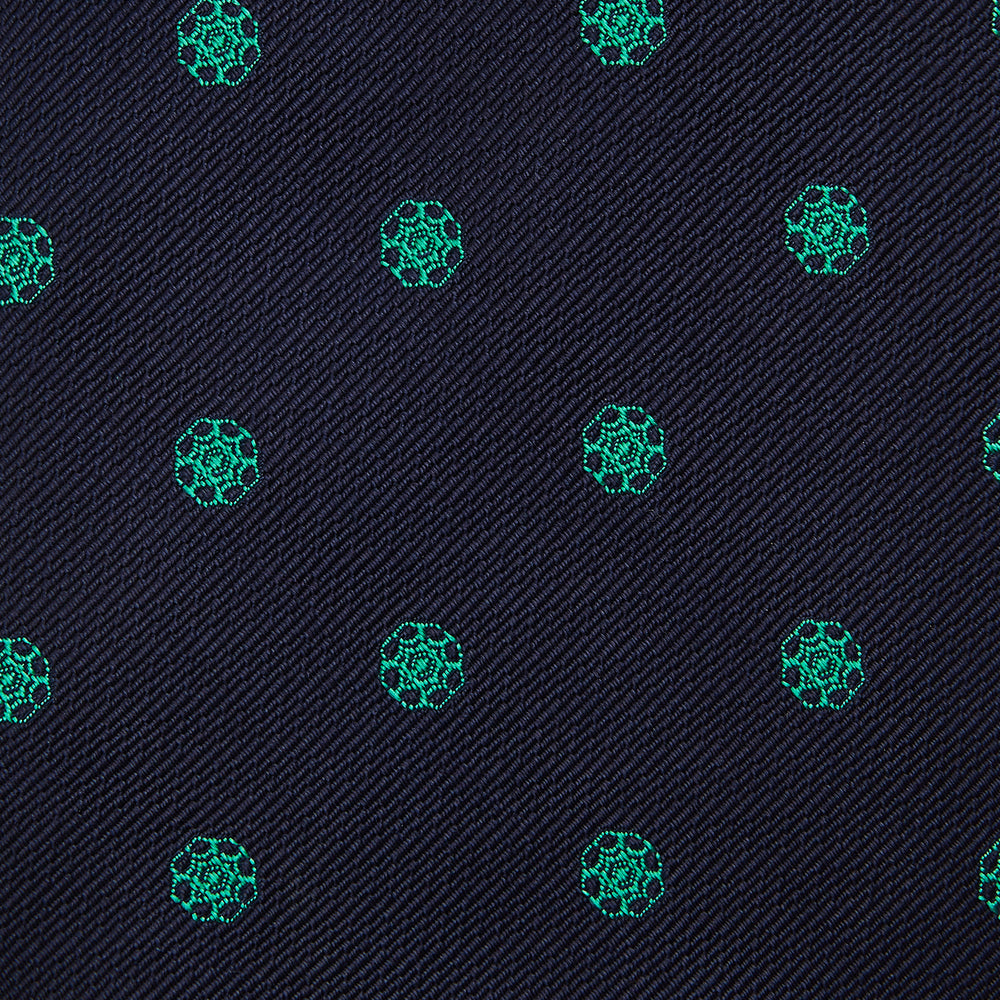 Green flower and navy silk tie