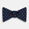 View 1 of product Navy and Pink Spot Silk Bow Tie