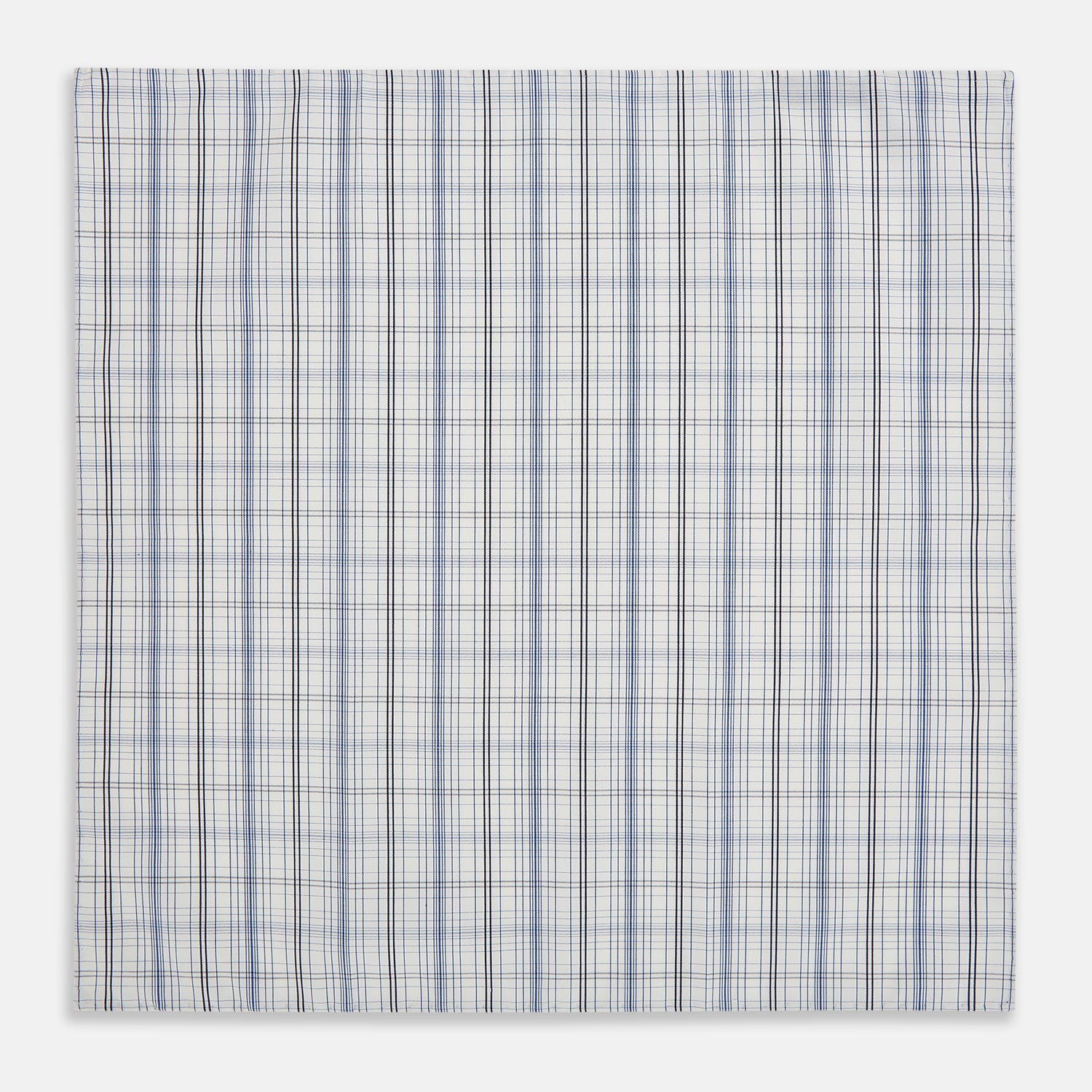 View 1 of product Blue and Navy Multi Check Hand-Rolled Handkerchief