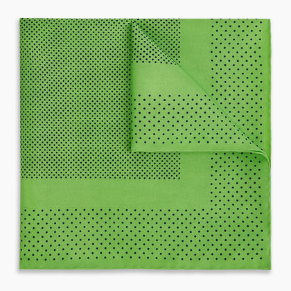 Fern Green Dot Silk Pocket Square Image 4