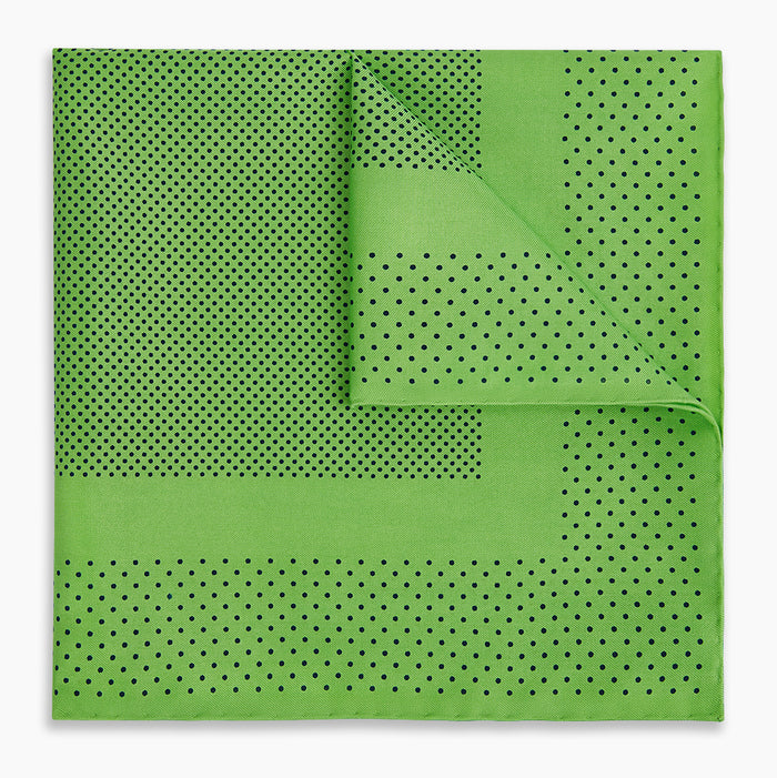 Fern Green Dot Silk Pocket Square Image 4