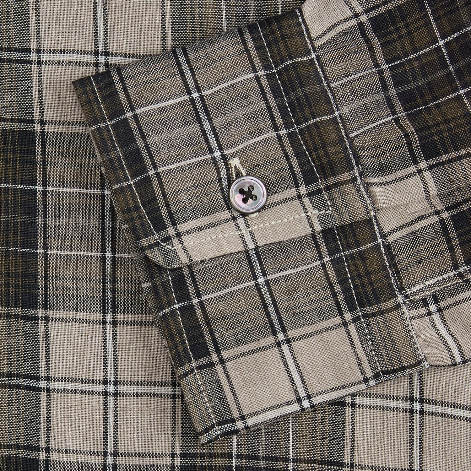 View 3 of product Brown Multi Check Linen Weekend Fit Unwin Shirt