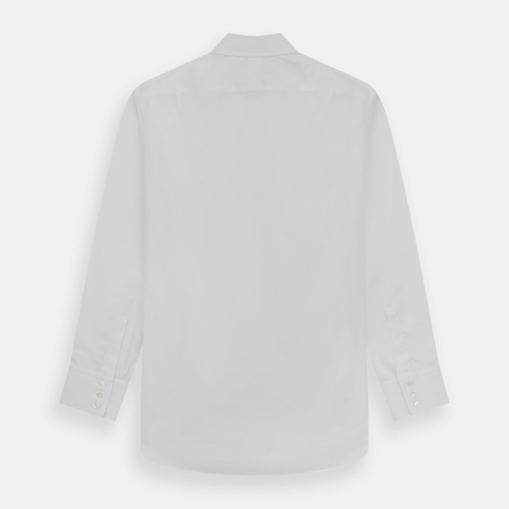 White Superfine Oxford Cotton Shirt with T&A Collar and 3-Button Cuffs