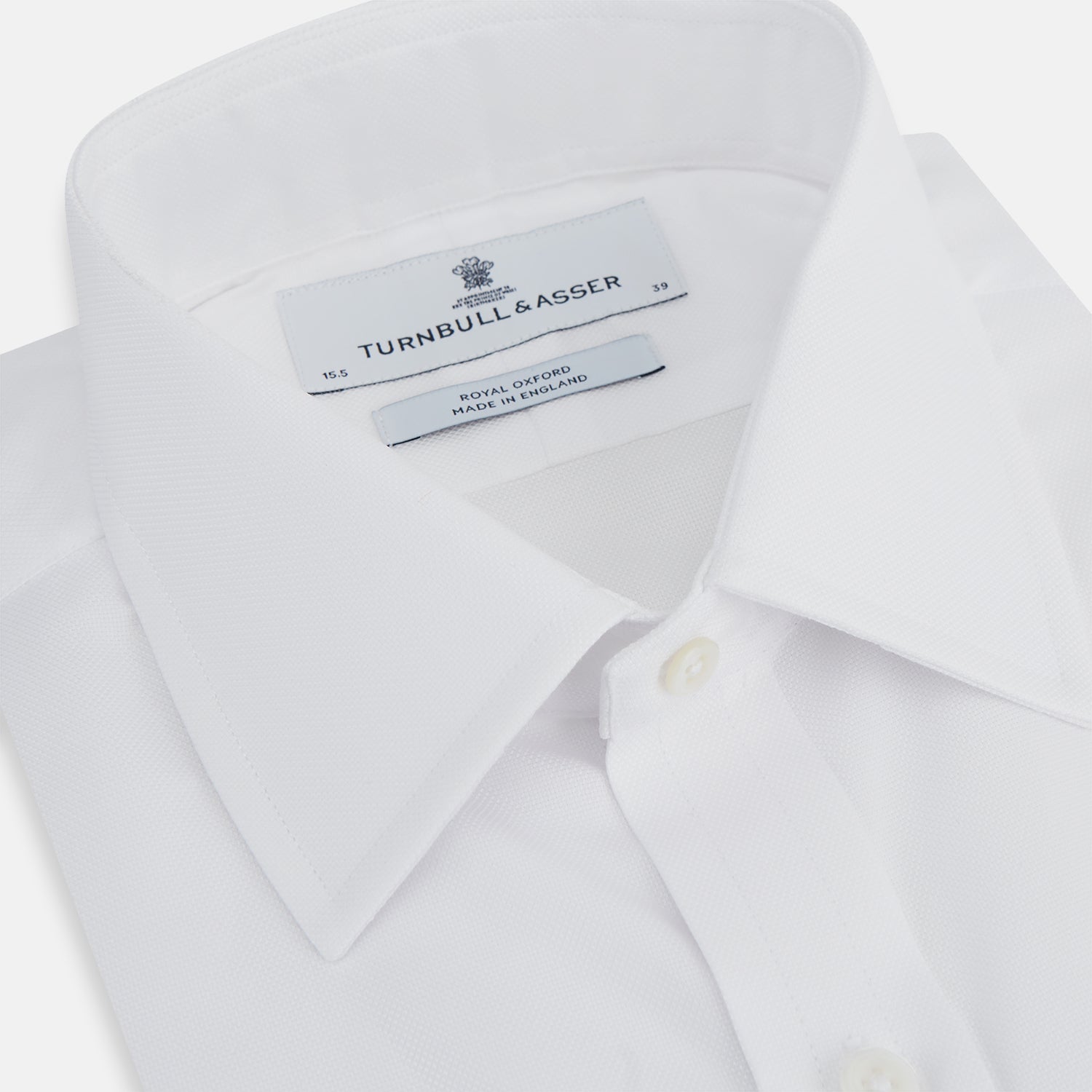 View 2 of product White Superfine Oxford Cotton Shirt with T&A Collar and 3-Button Cuffs