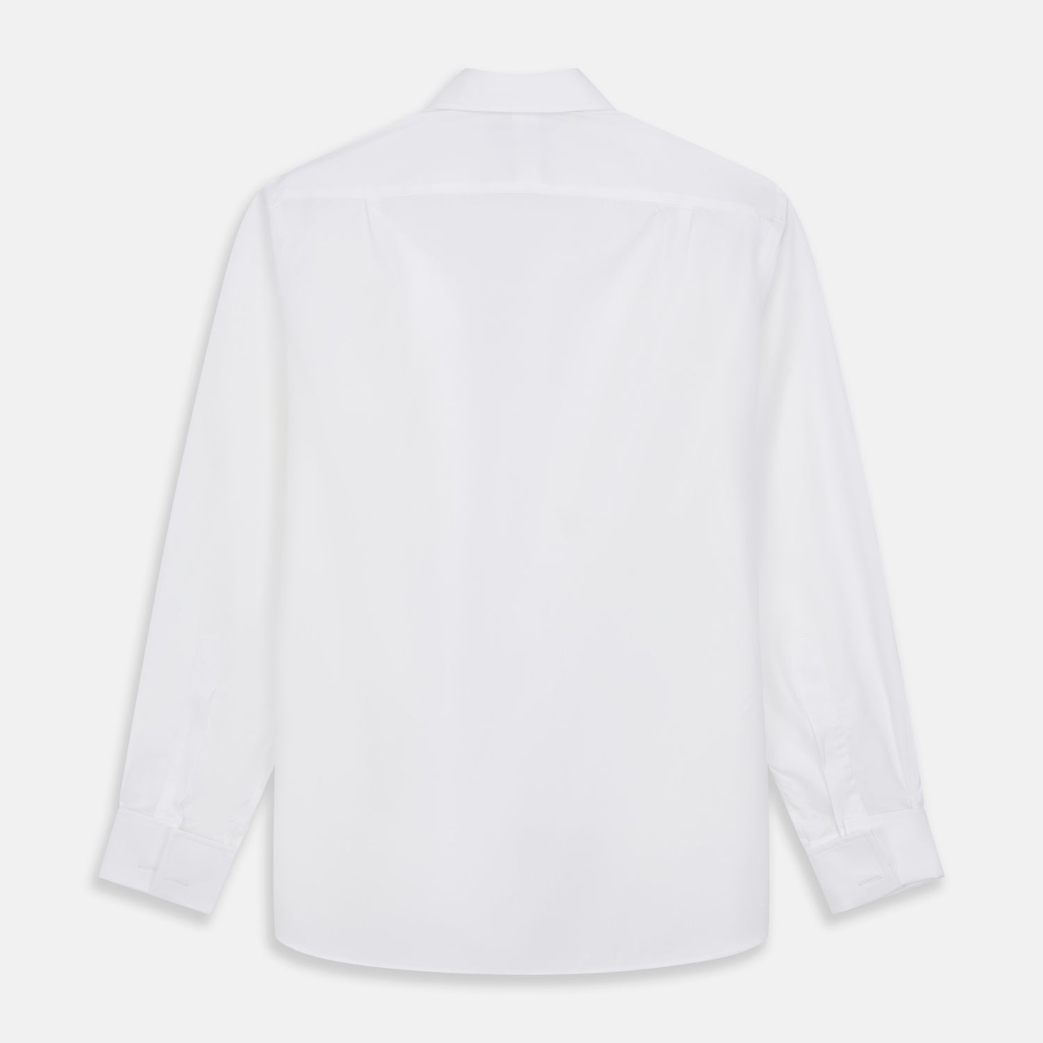 View 3 of product White Pleated Cotton Dress Shirt with T&A Collar and Double Cuffs