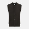 View 1 of product Dark Brown Cashmere Sleeveless Cardigan