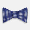 Blue and White Diamond Silk Bow Tie