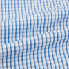 View 6 of product Sky Blue Micro Shadow Check Shirt with Contrast Collar and Double Cuffs