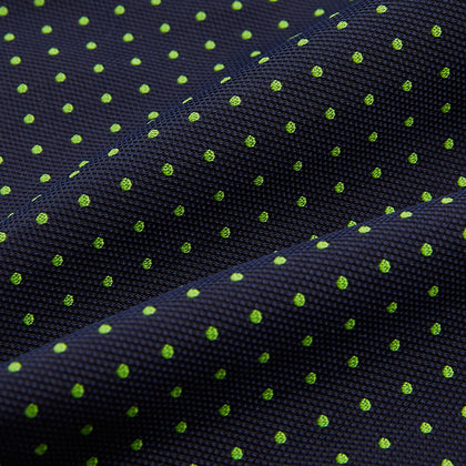 Green Micro Dot and Navy Silk Cravat Image 3