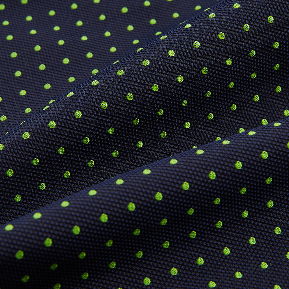 Green Micro Dot and Navy Silk Cravat