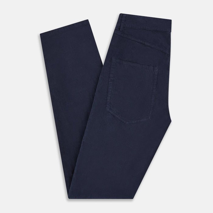 Light Navy Corduroy Charles Trousers Image 5