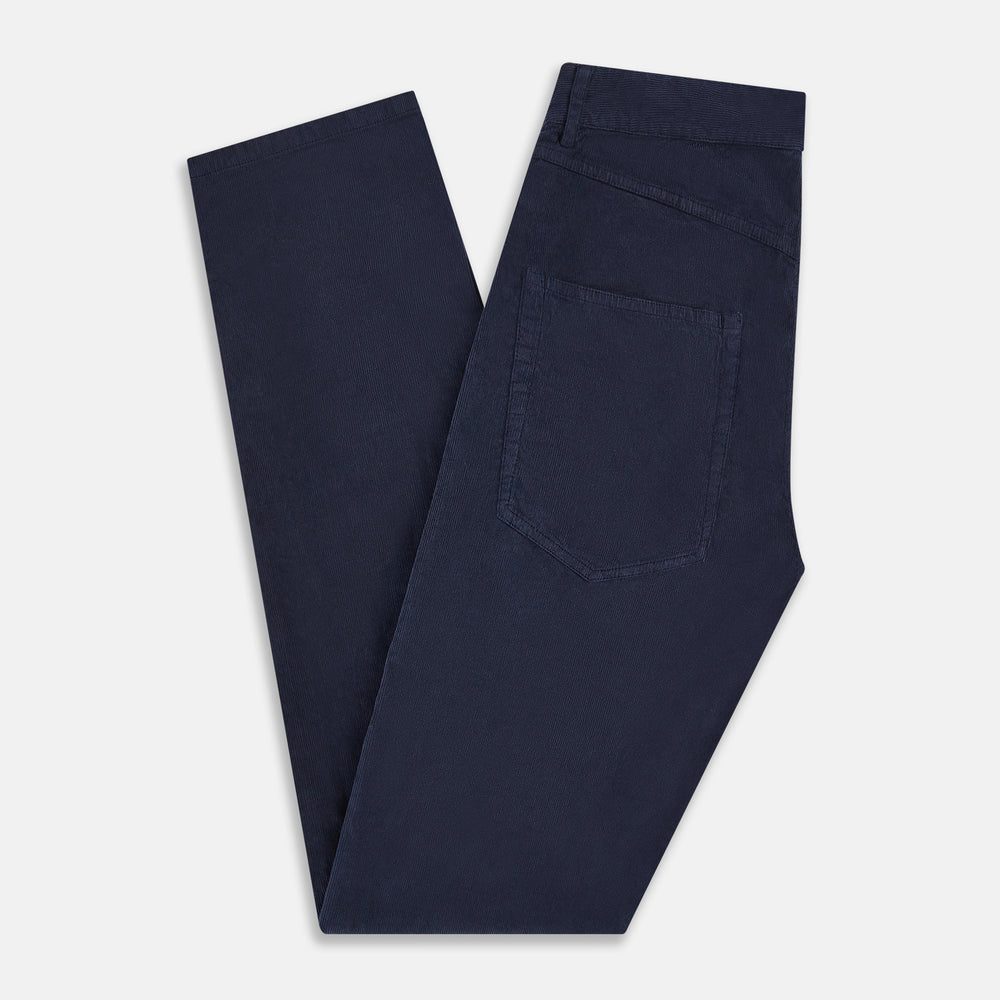 Light Navy Corduroy Charles Trousers
