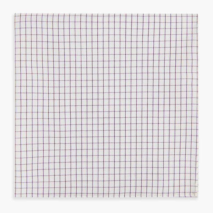 Hand Rolled Purple Graph Check Handkerchief Image 3