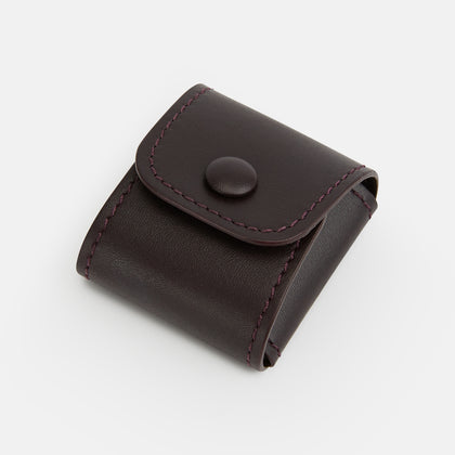 Burgundy Leather Cufflinks Image 2
