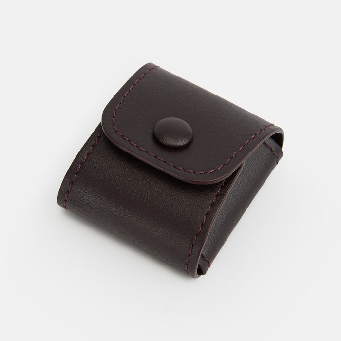 Burgundy Leather Cufflinks Image 2