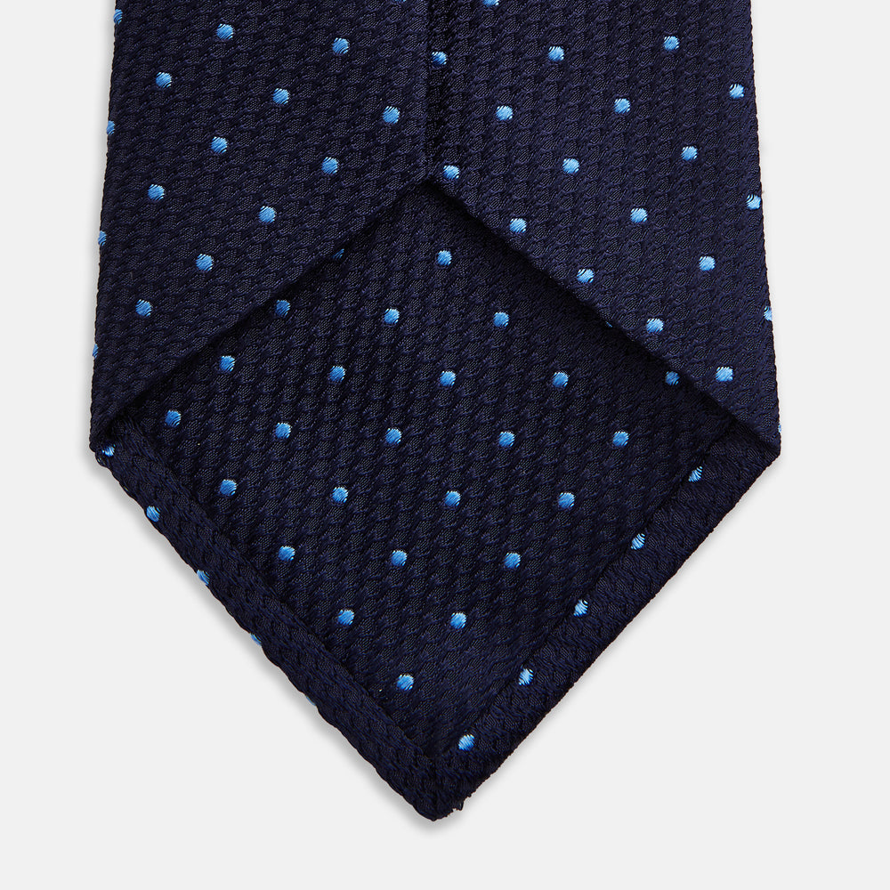 LACE ON TONE SPOT NAVY FORD TIE