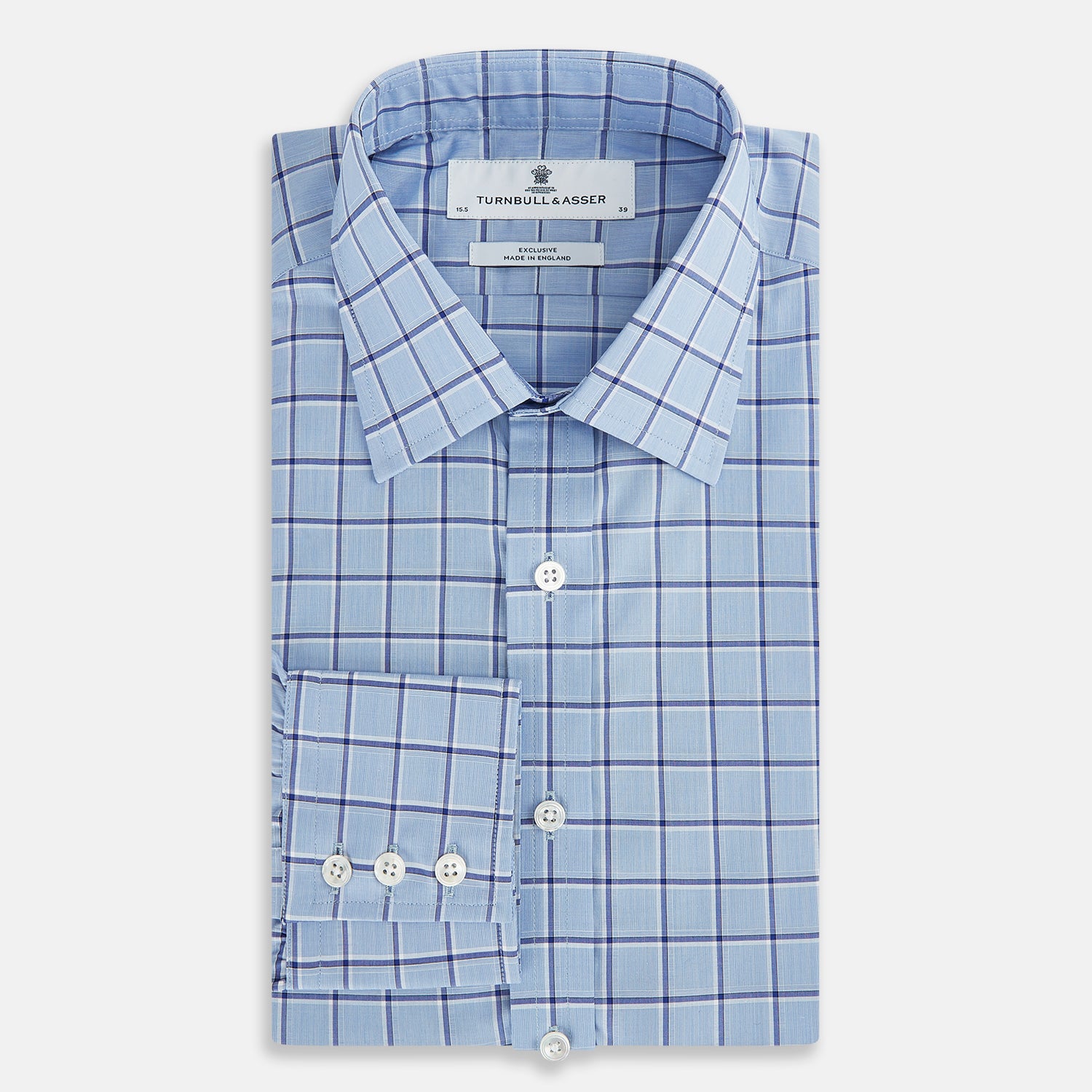 View 5 of product Blue and Navy Windowpane Mayfair Shirt