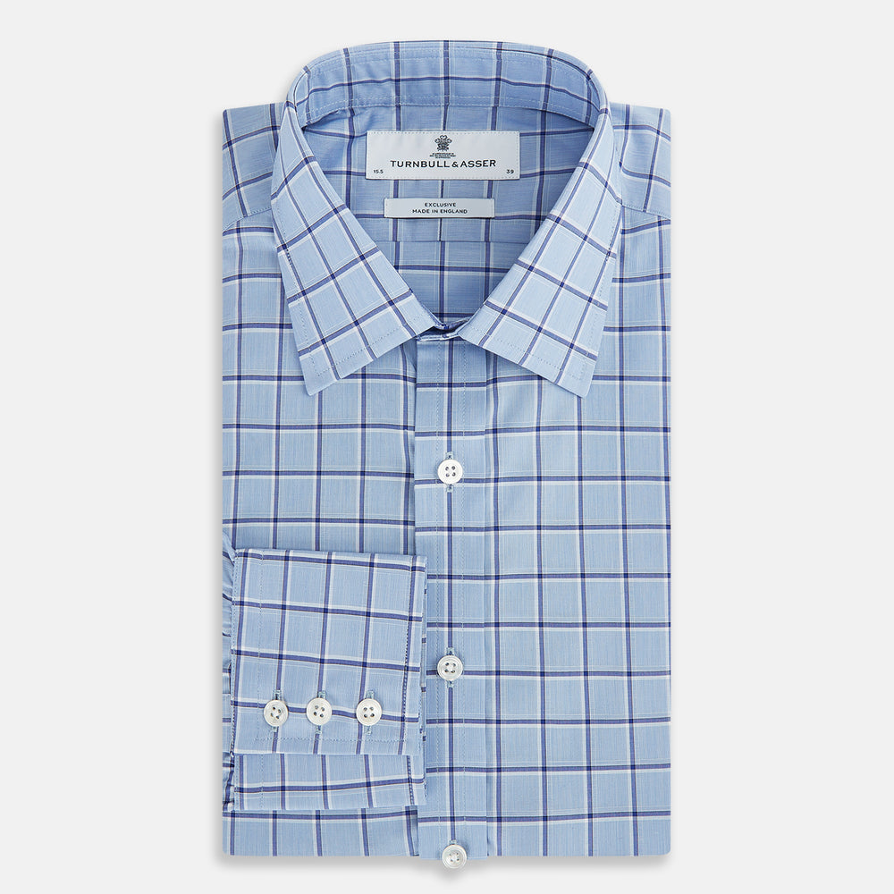 Blue and Navy Windowpane Mayfair Shirt