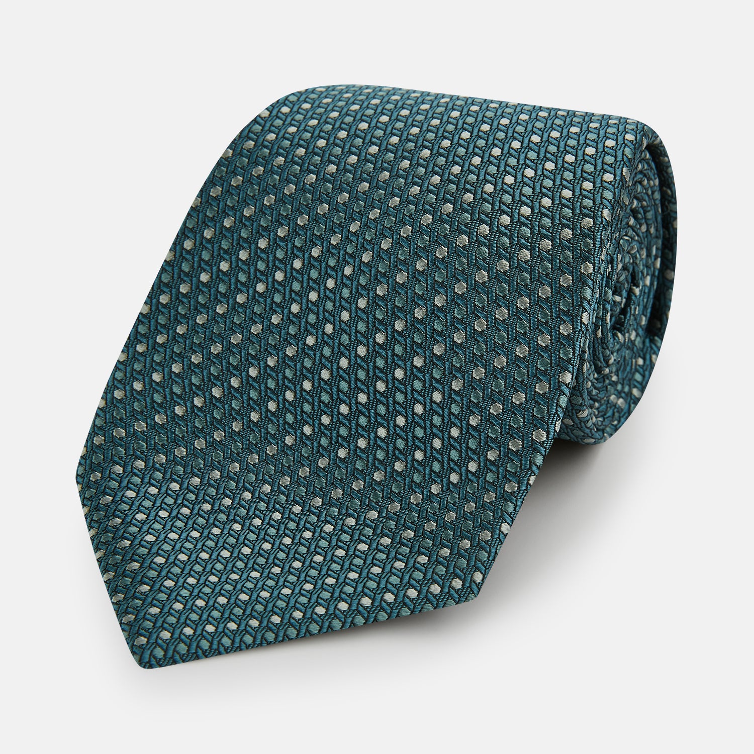 View 1 of product Teal Micro Hexagon Silk Tie