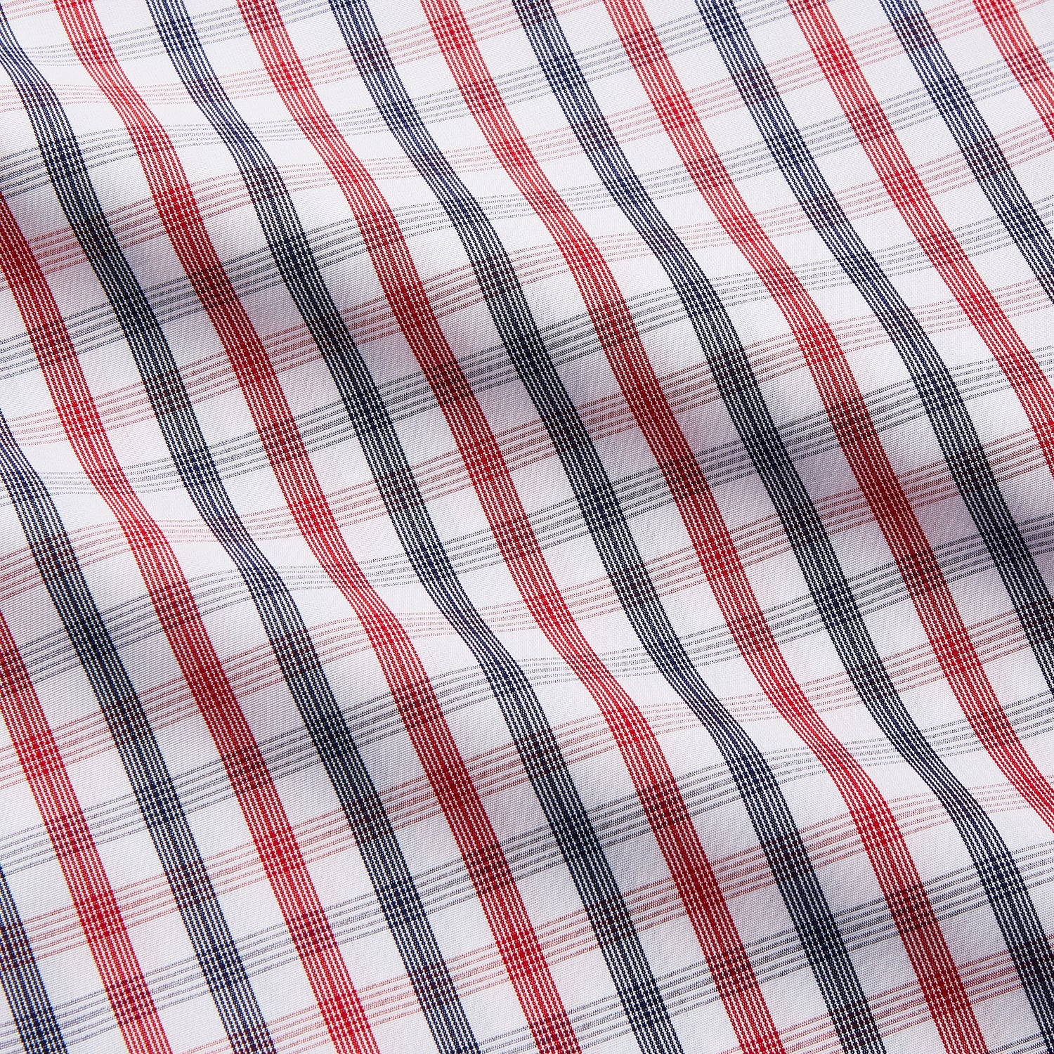 View 3 of product Navy and Red Check Cotton Regular Fit Mayfair Shirt