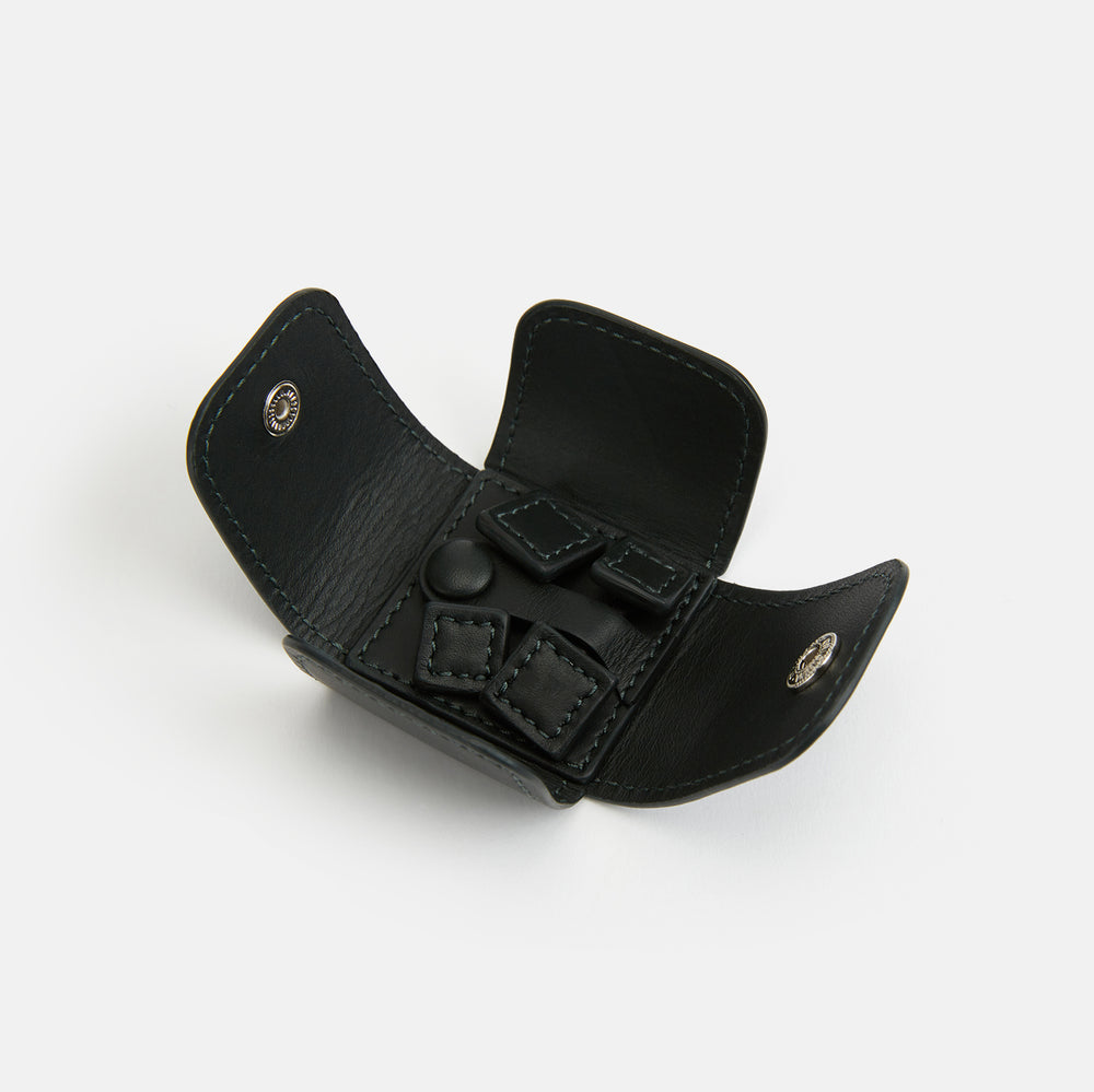 Forest Green Leather Cufflinks
