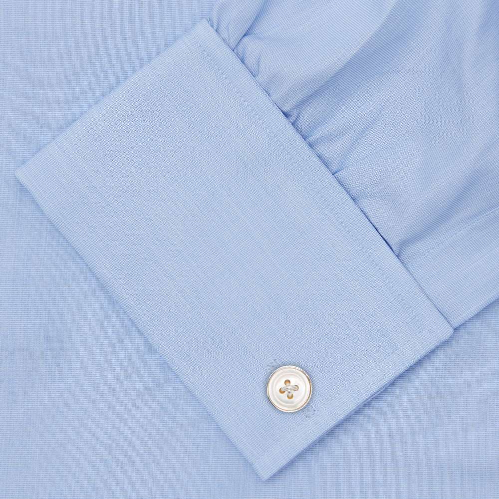 Grey Cashmere Blend Shirt with T&A Collar and 3-Button Cuffs