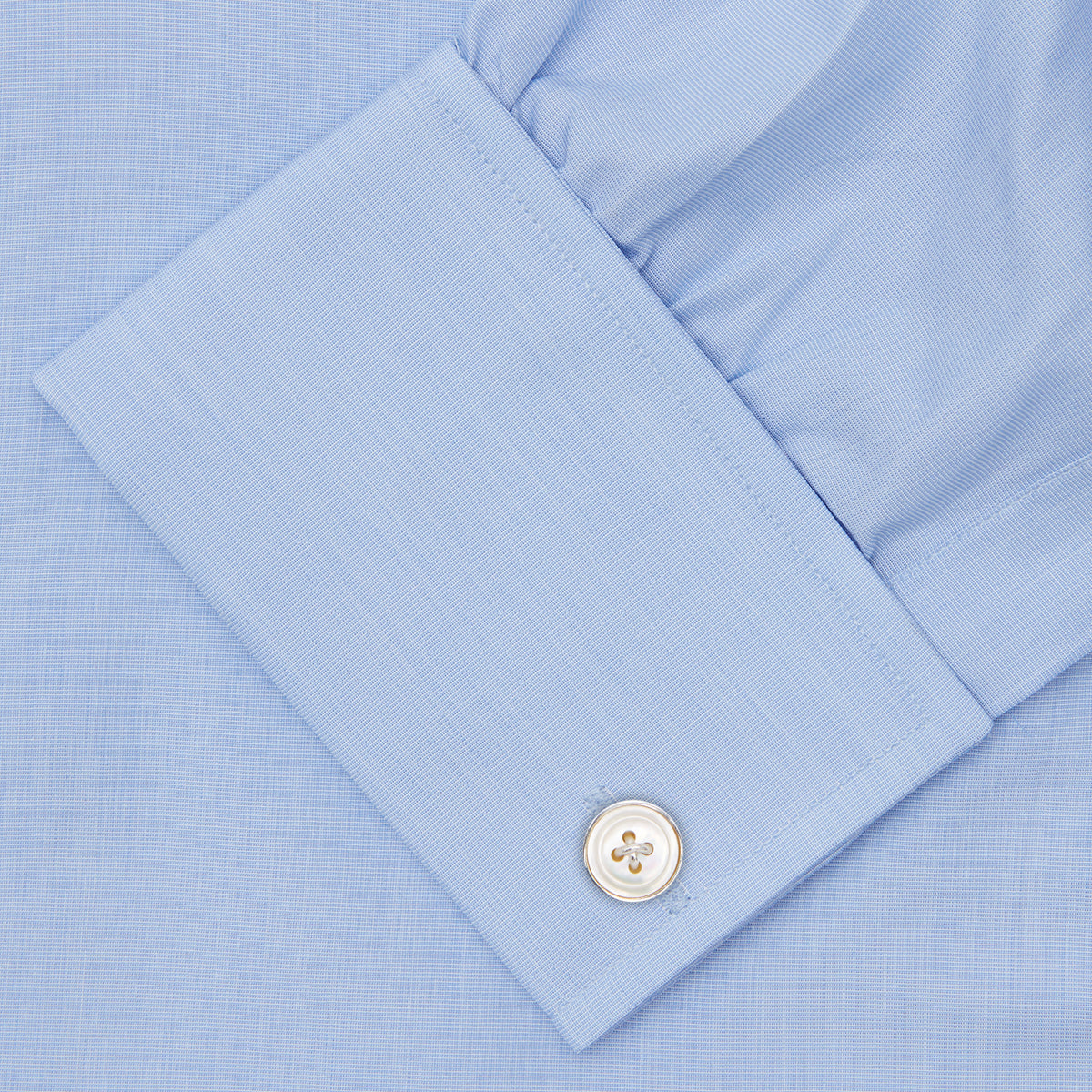 View 6 of product Grey Cashmere Blend Shirt with T&A Collar and 3-Button Cuffs