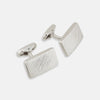 View 1 of product Silver Diagonal Striped Rectangular Cufflinks