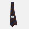 View 4 of product Brown and Navy Block Stripe Silk Tie