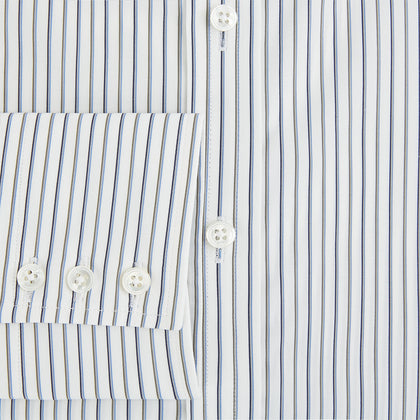 Brown and Blue Shadow Stripe Mayfair Shirt Image 3