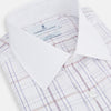 View 13 of product Purple Multi Plaid Check Shirt with Contrast Collar and Double Cuffs