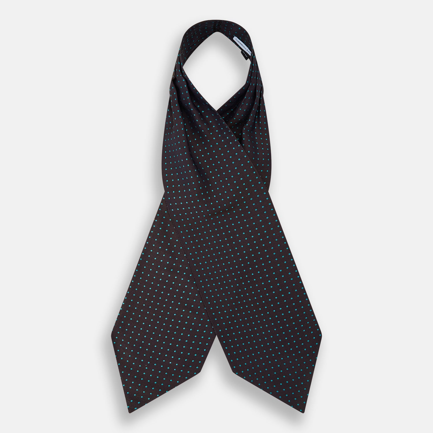 View 2 of product Blue and Dark Brown Micro Dot Silk Cravat