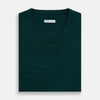View 4 of product Forest Green Cashmere V-neck Jumper