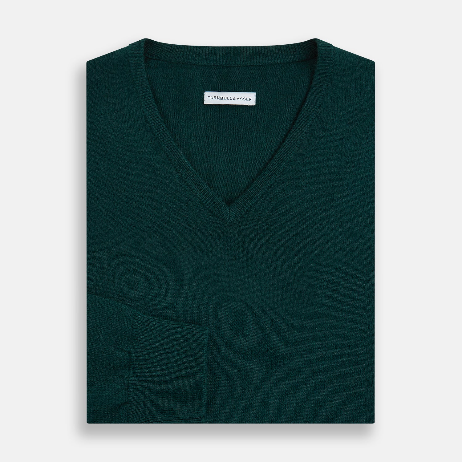 View 4 of product Forest Green Cashmere V-neck Jumper