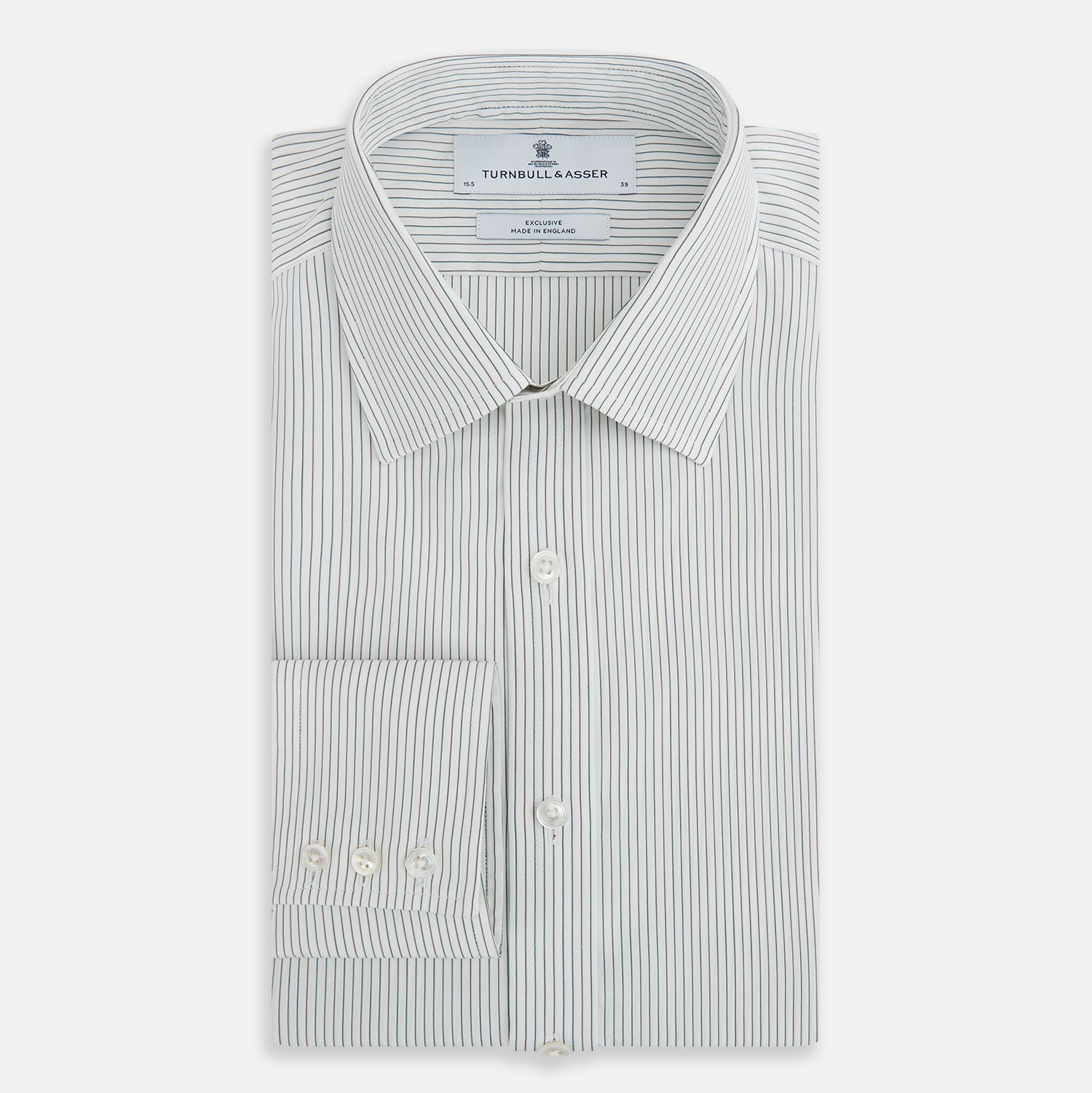 View 5 of product Green and Brown Ticking Stripe Mayfair Shirt