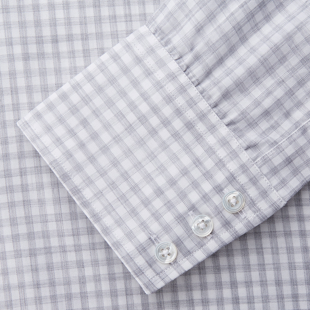 Grey Check Cotton Melange Regular Fit Mayfair Shirt