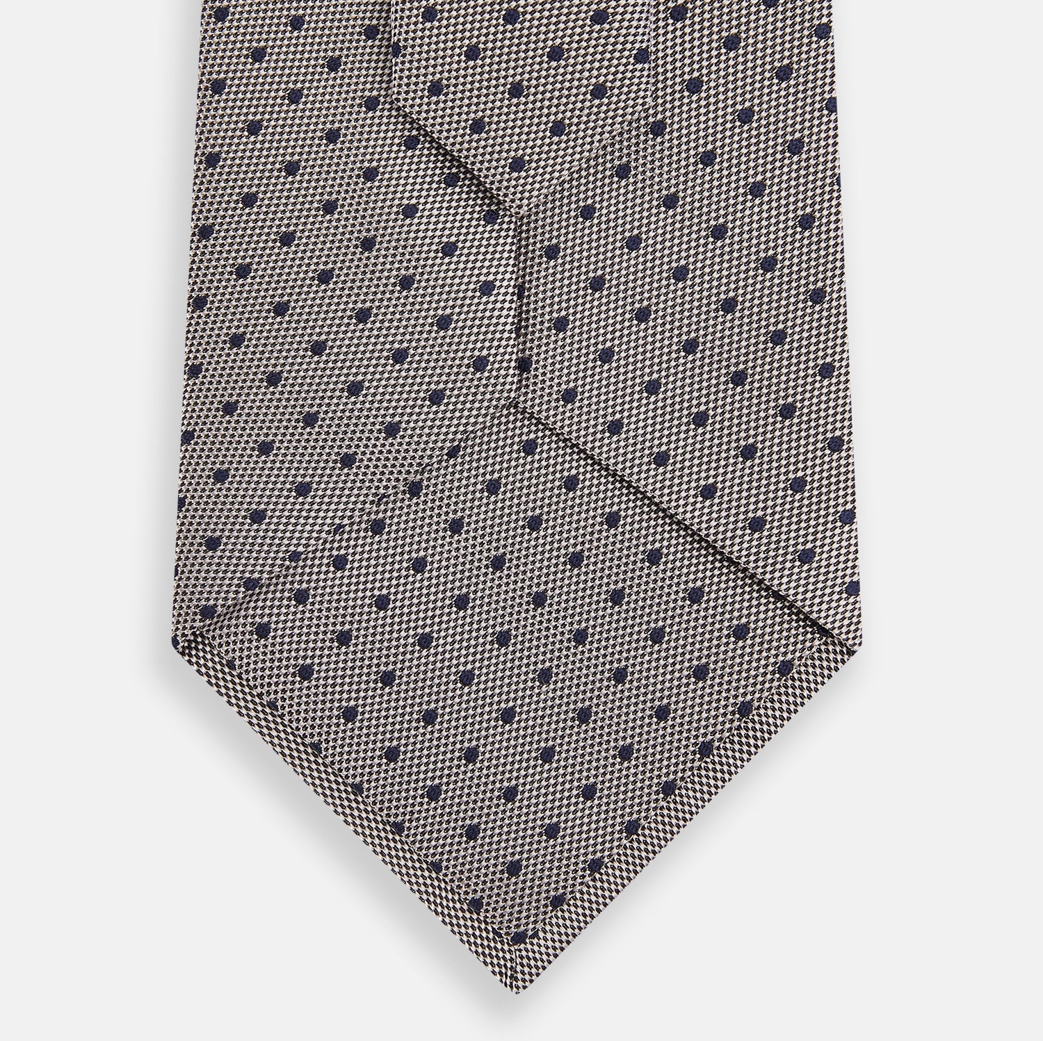 View 3 of product Navy and Lilac Micro Dot Silk Tie