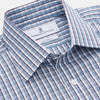 View 4 of product Blue and White Check Cotton Regular Fit Mayfair Shirt