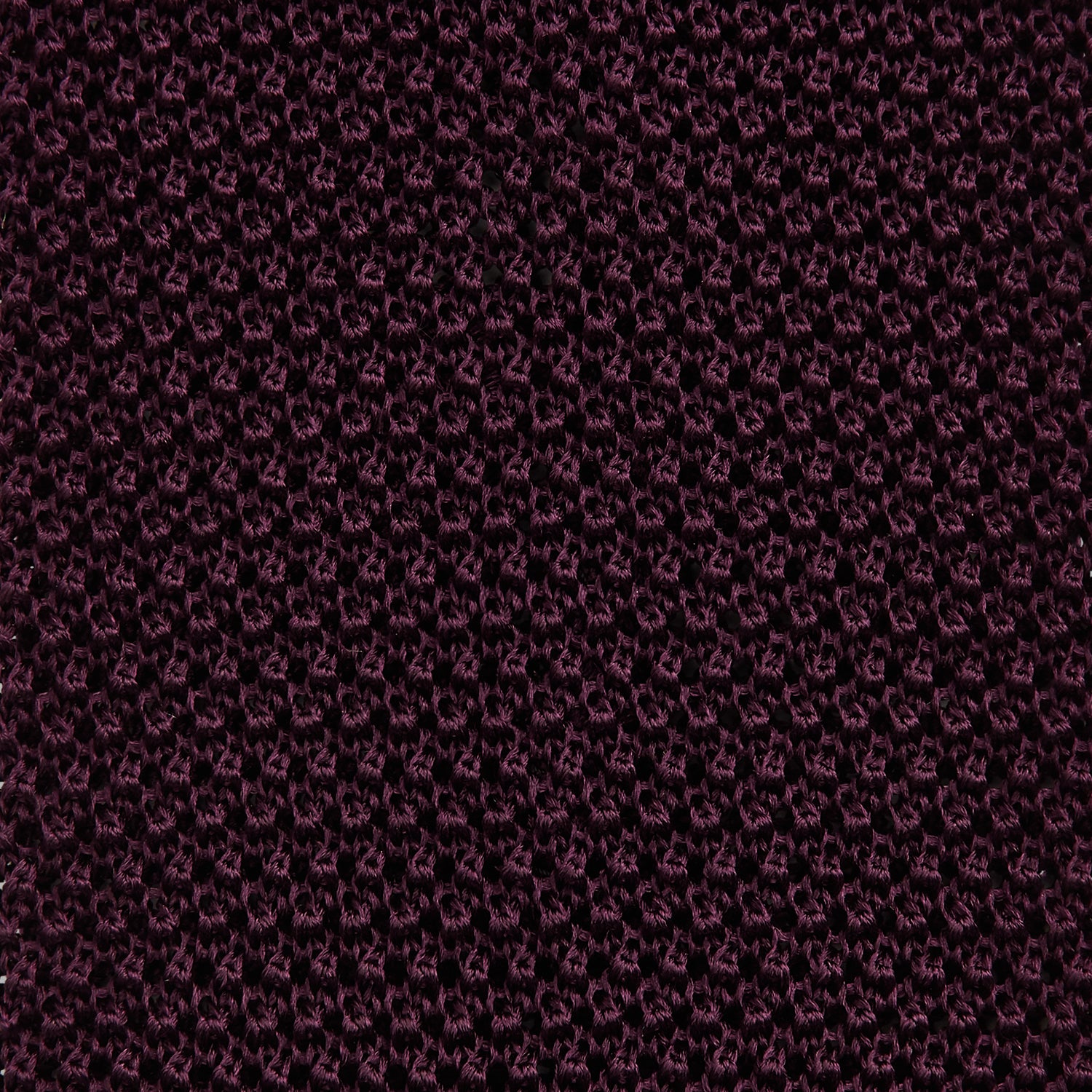 View 3 of product KNITTED BURGUNDY SQUARE SILK PLAIN TIE