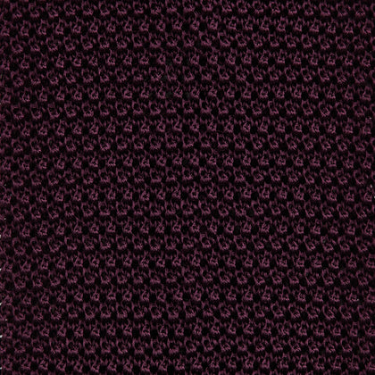 KNITTED BURGUNDY SQUARE SILK PLAIN TIE Image 2