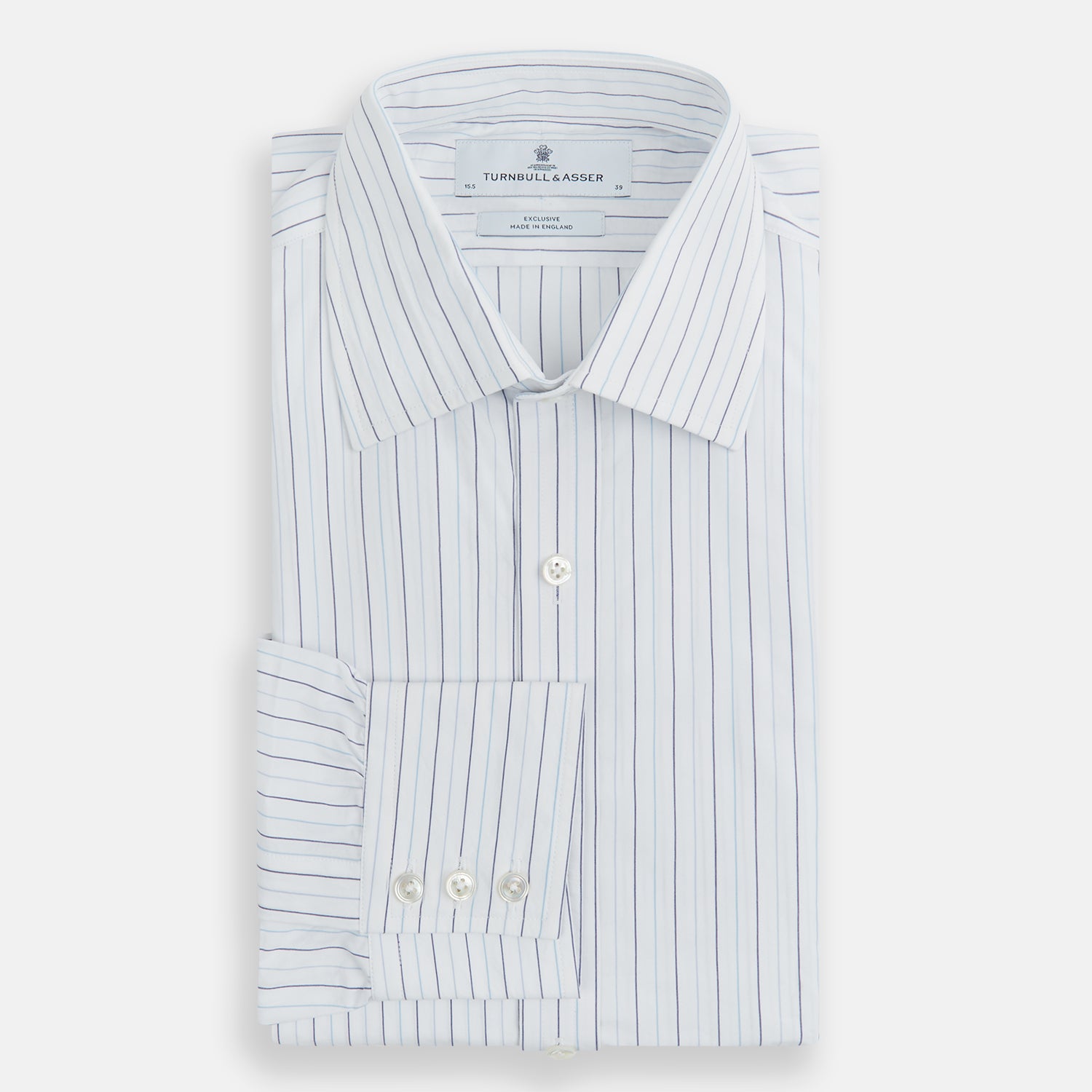 View 5 of product Blue Wide Pinstripe Mayfair Shirt